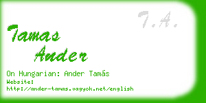 tamas ander business card